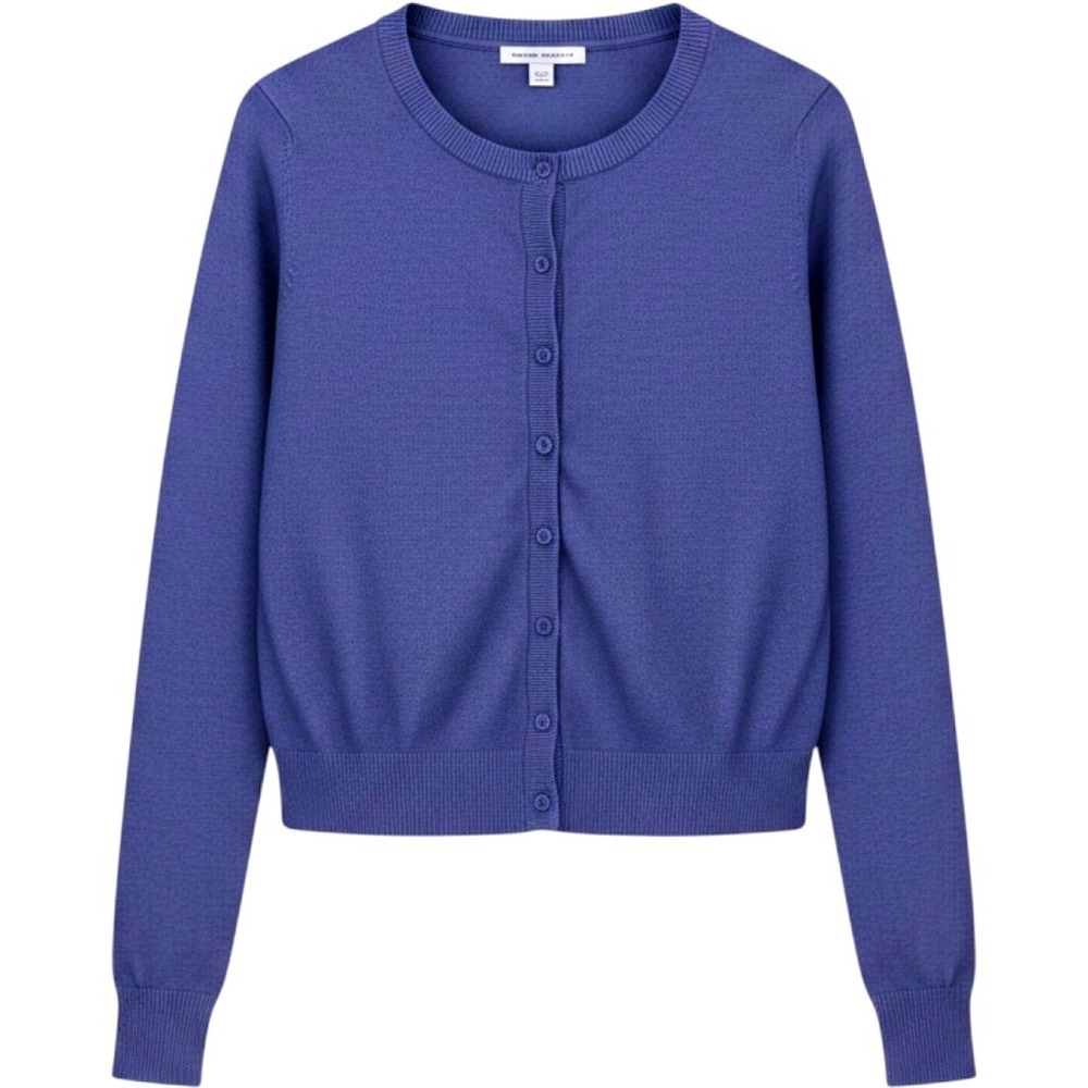 Banana Republic Womens Silk Blend Cardigan Blue Crew Neck Petite Medium PM